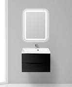 Тумба с раковиной подвесная BelBagno Marino 700 Nero Lucido, 700x450x500, MARINO-700-2C-SO-NL-P/BB700/450-LV-MR-AST