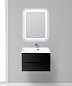 Тумба с раковиной подвесная BelBagno Marino 700 Nero Lucido, 700x450x500, MARINO-700-2C-SO-NL-P/BB700/450-LV-MR-AST