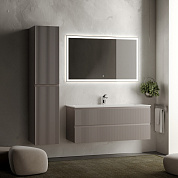 Тумба с двойной керамической раковиной подвесная, SANCOS Snob R, 120 см Doha Soft SNR120SM+CN7016
