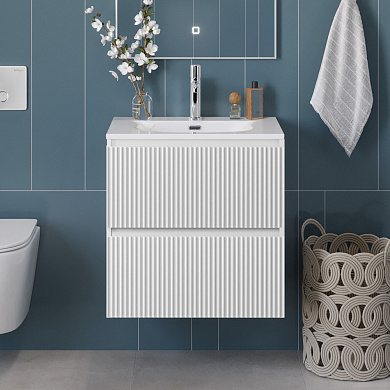 Тумба с раковиной подвесная BelBagno UNO-700-2C-SO-BO Bianco Opaco, раковина белая BB-8099-70