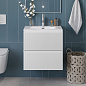 Тумба с раковиной подвесная BelBagno UNO-700-2C-SO-BO Bianco Opaco, раковина белая BB-8099-70