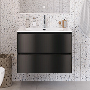 Тумба с раковиной подвесная BelBagno UNO-MINI-900-2C-SO-GSO Темно-Серый матовый, раковина белая BB-8099-3-90