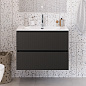 Тумба с раковиной подвесная BelBagno UNO-MINI-900-2C-SO-GSO Темно-Серый матовый, раковина белая BB-8099-3-90