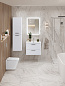 Тумба подвесная с керамической раковиной, Belbagno DUE, 50 см Bianco Lucido DUE-500-2C-SO-BL-P+RS333MBSN.4/160+BB-8076-3-50
