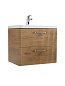 Тумба подвесная с керамической раковиной, Belbagno DUE, 50 см Rovere Nature DUE-500-2C-SO-RN-P+RS333MBSN.4/160+BB-8076-3-50