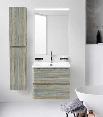 Тумба подвесная с раковиной из литьевого мрамора BelBagno ALBANO 70 Pino Scania