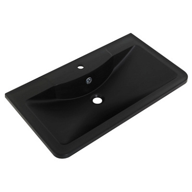 Раковина из искусственного камня Belbagno 800х455х145, BB800/455-LV-ART-ALR-NERO, черный матовый