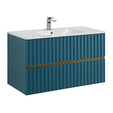 ELEGANT База под раковину подвесная с двумя выкатными ящиками, 100 см AM-ELEGANT-1000-2C-SO-AQ-P аквамарин