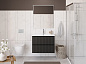 Тумба с раковиной подвесная BelBagno UNO-MINI-900-2C-SO-GSO Темно-Серый матовый, раковина белая BB-8099-3-90