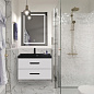 Тумба подвесная с черной раковиной из литьевого мрамора BelBagno AURORA 90 Bianco Lucido