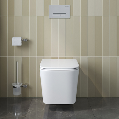 Унитаз подвесной безободковый с сиденьем и смывом ТОРНАДО BelBagno ТЕХНО (DUE-TOR) BB5171CH-TOR/SC