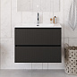 Тумба с раковиной подвесная BelBagno UNO-800-2C-SO-GSO Темно-Серый матовый, раковина белая BB-8099-80