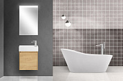 Тумба подвесная с керамической раковиной BelBagno KRAFT MINI 50 Rovere Nebrasca Nature, правосторонняя