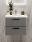 Тумба подвесная с керамической раковиной, Belbagno DUE, 50 см, Сатин DUE-500-2C-SO-SAT-P+BB-8076-3-50+RS333MDN.4/160