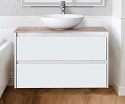 Тумба с накладной раковиной для ванной комнаты BelBagno Kraft 80 см Bianco Opaco