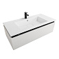 Тумба подвесная с  раковиной из искусственного мрамора, CEZARES SLIDER, 100 см Bianco Opaco SLIDER-1000-1C-SO-BO+CZR-1000/480-LV-MR-PRS