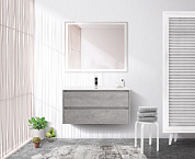 Тумба с керамической раковиной для ванной комнаты BelBagno KRAFT 90 см Cemento Grigio