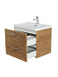 Тумба подвесная с керамической раковиной, Belbagno DUE, 50 см Rovere Nature DUE-500-2C-SO-RN-P+RS333CP.4/160+BB-8076-3-50