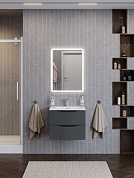 Тумба с керамической раковиной подвесная BelBagno МАРИНА-МИНИ2.0 (Marino-MINI-2.0) 50 Темно-серый матовый, раковина BB-8099-3-50+Marino-MINI-2.0-500-2C-SO-GSO-P