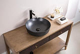 Раковина накладная керамическая, чёрная матовая Belbagno BB1315-H301