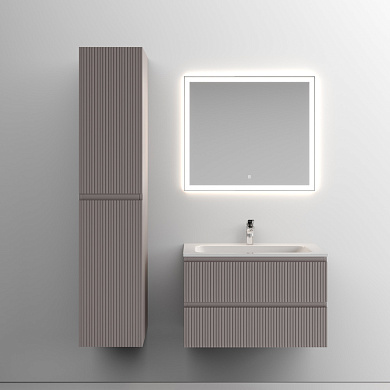 Тумба с керамической раковиной подвесная, SANCOS Snob T, 80 см Doha Soft SNT80SM+CN7012