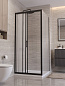 Душевой уголок BelBagno UNO-195-AF-31-90-P-NERO, профиль черный матовый, стекло рифленое