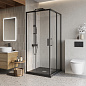 Душевой уголок BelBagno LUCE-A-2-90-C-NERO прозрачное стекло, профиль черный матовый
