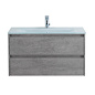 Тумба подвесная со стеклянной раковиной BelBagno KRAFT 80 Cemento Grigio
