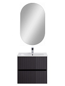 Тумба подвесная с керамической раковиной, Art&Max TORINO, 60 см графит AM-TORINO-600-2C-SO-GF-P+AM7110-60