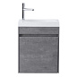 Тумба подвесная с раковиной из литьевого мрамора BelBagno PIETRA MINI 46-L Stucco Cemento, левосторонняя