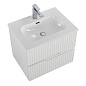Тумба подвесная с керамической раковиной, CEZARES DUET-N, 60 см Bianco Lucido DUET-N-600-2C-SO-BL+CZR-8073-60