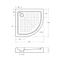 Акриловый поддон CEZARES TRAY-A-R-80-550-15-W