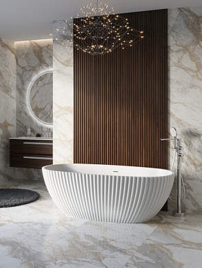Ванна из искусственного камня Solid Surface CEZARES БЕЛЛАДЖО (BELLAGIO) CZR-BELLAGIO-170-80-56-SSB