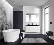 Тумба подвесная с черной раковиной из литьевого мрамора BelBagno ALBANO 120 Bianco Lucido