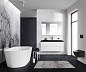 Тумба подвесная с черной раковиной из литьевого мрамора BelBagno ALBANO 120 Bianco Lucido