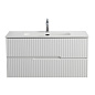Тумба подвесная с керамической раковиной, CEZARES DUET-N, 100 см Bianco Opaco DUET-N-1000-2C-SO-BO+CZR-8095-100