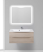 Тумба с раковиной подвесная BelBagno Marino 1100, Rovere Grigio, 1100x450x500, MARINO-1100-2C-SO-RG-P/BB1100/450-LV-MR-PR
