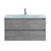 Тумба с раковиной подвесная Belbagno KRAFT 1000, Cemento Grigio, 1010х460х515, KRAFT-1000-2C-SO-CG/BB1010/465-LV-VTR-BL