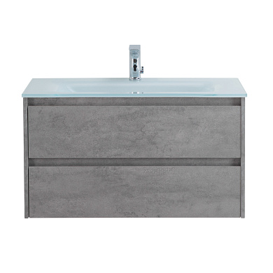Тумба с раковиной подвесная Belbagno KRAFT 1000, Cemento Grigio, 1010х460х515, KRAFT-1000-2C-SO-CG/BB1010/465-LV-VTR-BL