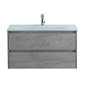 Тумба с раковиной подвесная Belbagno KRAFT 1000, Cemento Grigio, 1010х460х515, KRAFT-1000-2C-SO-CG/BB1010/465-LV-VTR-BL