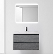 Тумба с раковиной из искусственного мрамора для ванной комнаты BelBagno Luce 90 см Stucco Cemento