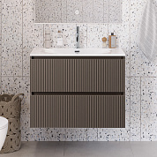 Тумба с раковиной подвесная BelBagno UNO-MINI-900-2C-SO-СO Бежевый матовый, раковина белая BB-8099-3-90