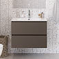 Тумба с раковиной подвесная BelBagno UNO-MINI-1000-2C-SO-СO Бежевый матовый, раковина белая BB-8099-3-100