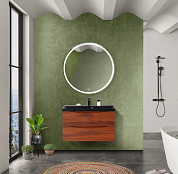 Тумба подвесная с черной раковиной из литьевого мрамора BelBagno MARINO 80 Rovere Cillegio