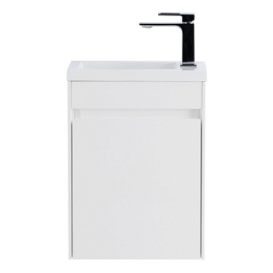 PIETRA MINI База под раковину подвесная, Bianco Lucido, 394x217x520, PIETRA MINI-400-1A-SO-BL-L, левосторонняя