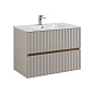 ELEGANT База под раковину подвесная с двумя выкатными ящиками, 80 см AM-ELEGANT-800-2C-SO-GCM-LED светло-серый матовый