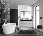 Тумба подвесная с черной раковиной из литьевого мрамора BelBagno ALBANO 120 Rovere Vintage Bianco