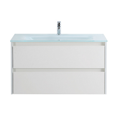Тумба с раковиной подвесная Belbagno KRAFT 900, Bianco Opaco, 910х460х515, KRAFT-900-2C-SO-BO/BB910/465-LV-VTR-BL
