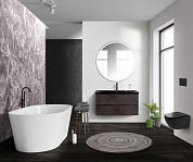 Тумба с черной раковиной из искусственного мрамора BelBagno Albano 100 см Rovere Nature Grigio