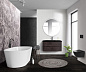Тумба с черной раковиной из искусственного мрамора BelBagno Albano 100 см Rovere Nature Grigio